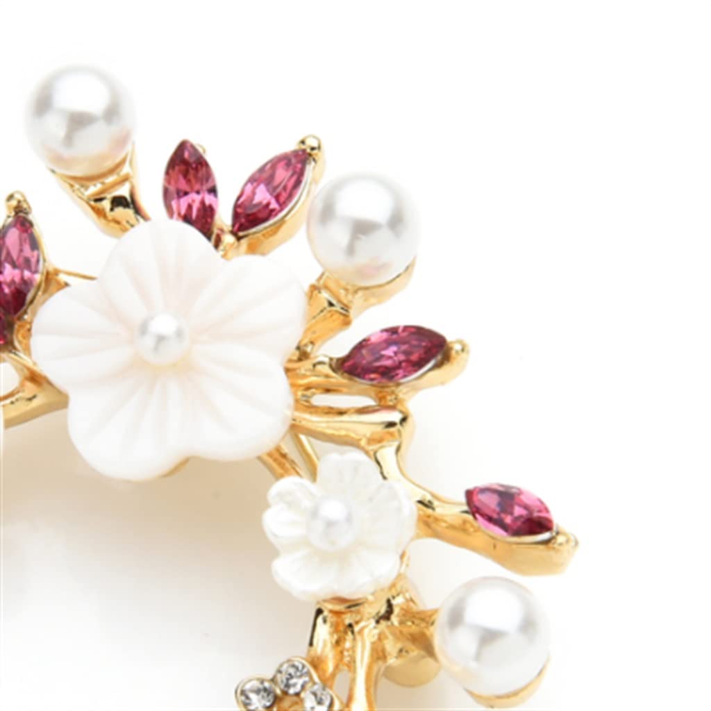 Broche de Flores para Mujer, Corona Rosa y púrpura, Accesorios para Abrigos, Broche de Fiesta para Oficina y Boda, Regalos