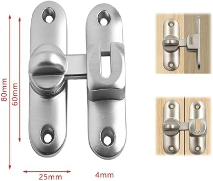 Flip Sliding Barn Door Lock,90/180 Degree Sliding Door Lock Latch Small Latch Anti Theft Door Lock Flat Lock Door Bolt Opening Door Hardware Accessories for Barn Door,Pet Door,Kitchens,Bathrooms