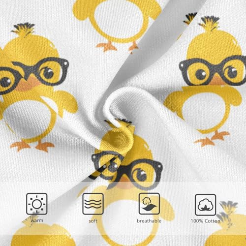 Cute Yellow Duck with Black Glasses Boys' Underwear 100% Cotton Boys' Briefs Soft Toddler Underwear3