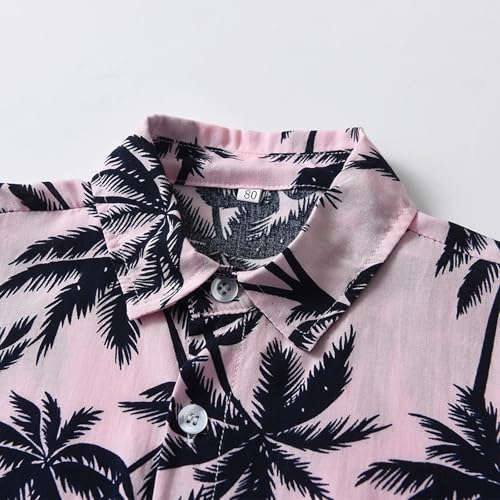 Image of KISBINI Toddler Boys Summer Clothes Set Hawaiian Cotton T-Shirt and Shorts Set Dinosaur Sharks Clothing Set