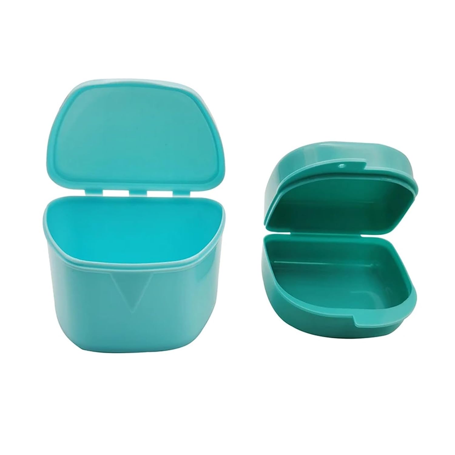 Denture Retainer Mouth Guard Case Denture Storage Box Plastic Container(L-Blue)