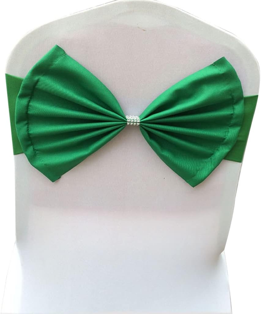 Chair Bows for Party 10-50Pcs Fashion Sequined Diamond Bow Chair Sashes Party Celebration Elastic Chair Strap Decorative Flower Ribbon (Color : A Size :10) (K *20)