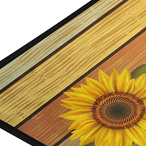 Baofu Sunflower Area Rugs Non-Slip Floor Mat Long Doormat Foot Pad Decorative For Outdoor Kitchen Living Dining Dorm Playing Room Bedroom 39 X 20 Inch #TOP3
