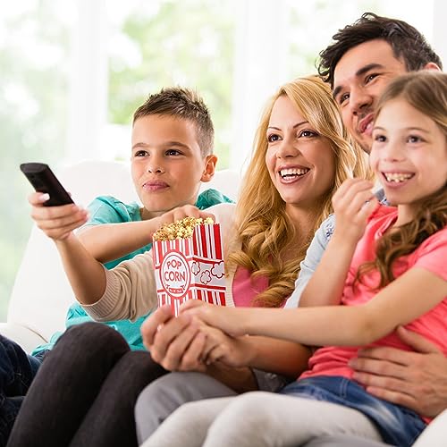 Image of 100pcs Paper Popcorn Bags for Party, 1 Oz Small Vintage Individual Servings Popcorn Container Pop Corn Bags Bulk for Popcorn Machine Accessories Supplies Movie Nights