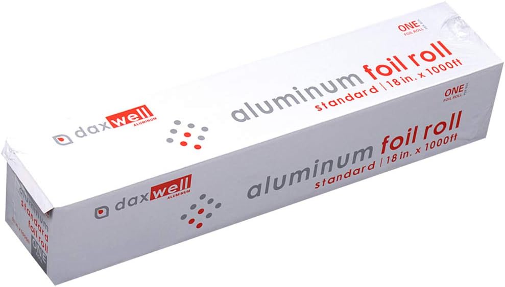 Daxwell Aluminum Foil Roll, Standard, 18" x 1000 Ft, J10003335, Silver
