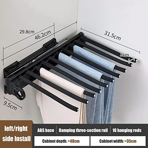 Cintre latéral push-pull 10 bras pour organiser un petit dressing - 3