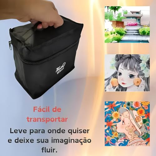 Kit de Canetas Coloridas - Estojo com 80 Cores, Ponta Dupla, Ideal Para Desenho, Ilustracoes e Muito