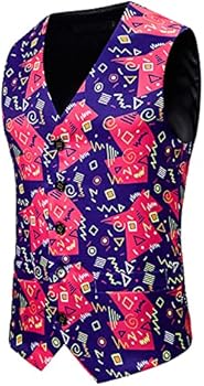 Printed Mens Casual Vest Winter Single-Breasted Suit