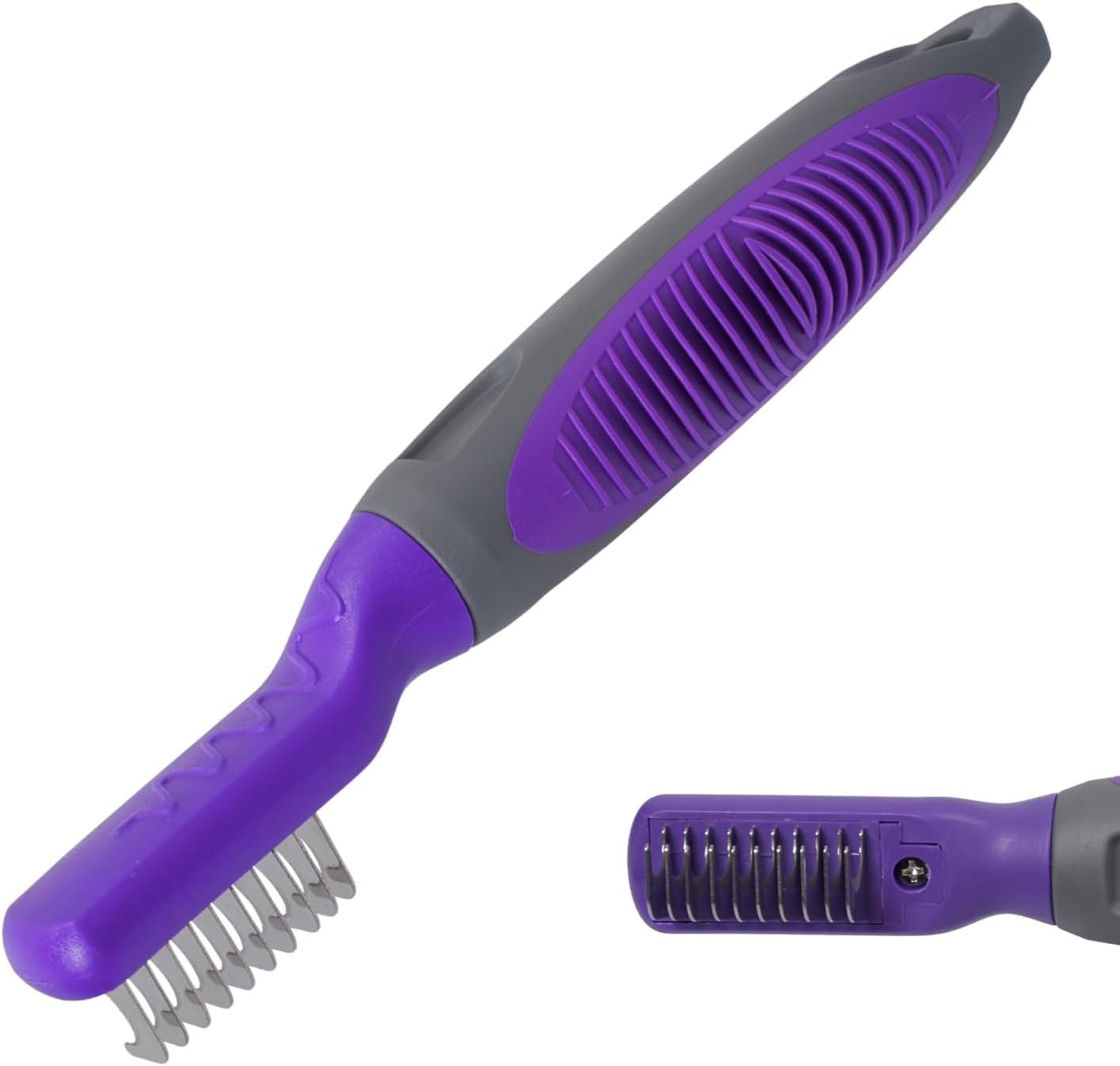Hertzko Cat and Dog Dematting Tools Single Sided Dog and Cat Dematting Comb - for All Pets - Effortlessly Removes Tangles, Mats, and Loose Fur - Safe, Easy Grooming for Cats and Dog - Large