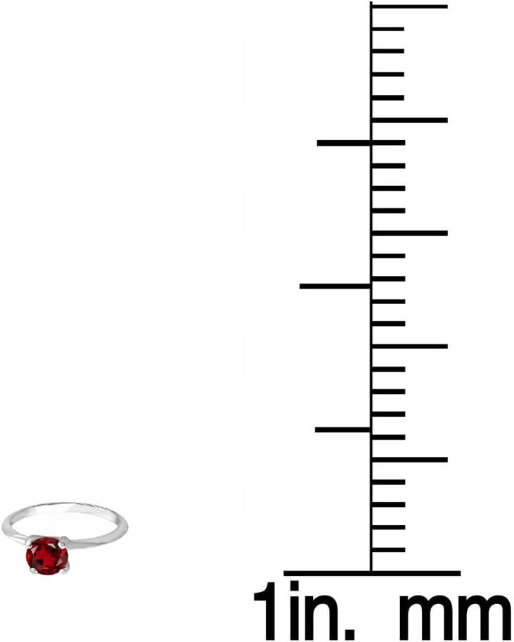 Dazzlingrock Collection 6 MM Round Cut Garnet Ladies Solitaire Bridal Engagement Ring, Sterling Silver