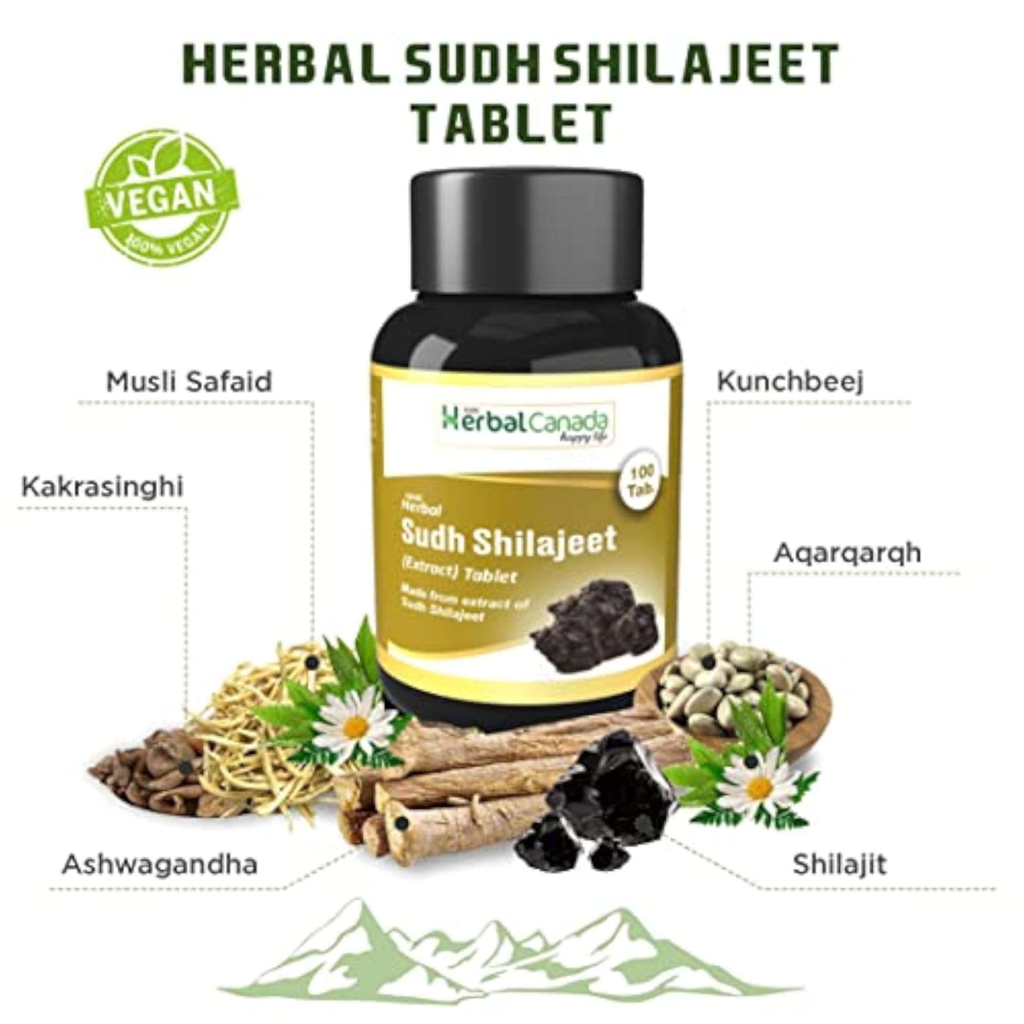Ashwagandha & Sudh Shilajit Healthy Combo Pack, 200 Tablets