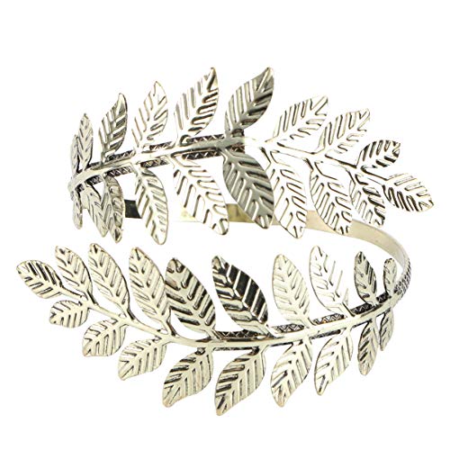 Holibanna Braçadeira de braço superior, bracelete de folha em espiral para mulheres, braçadeira ajus