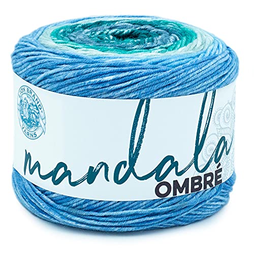 Image of Lion Brand Yarn, Mandala Ombre Variegated Yarn for Crocheting, Knitting, and Crafts, Mantra, 1 Pack, Soft, Acrylic Fiber for Cozy Blankets, Worsted Weight Sweaters and Colorful Shawls