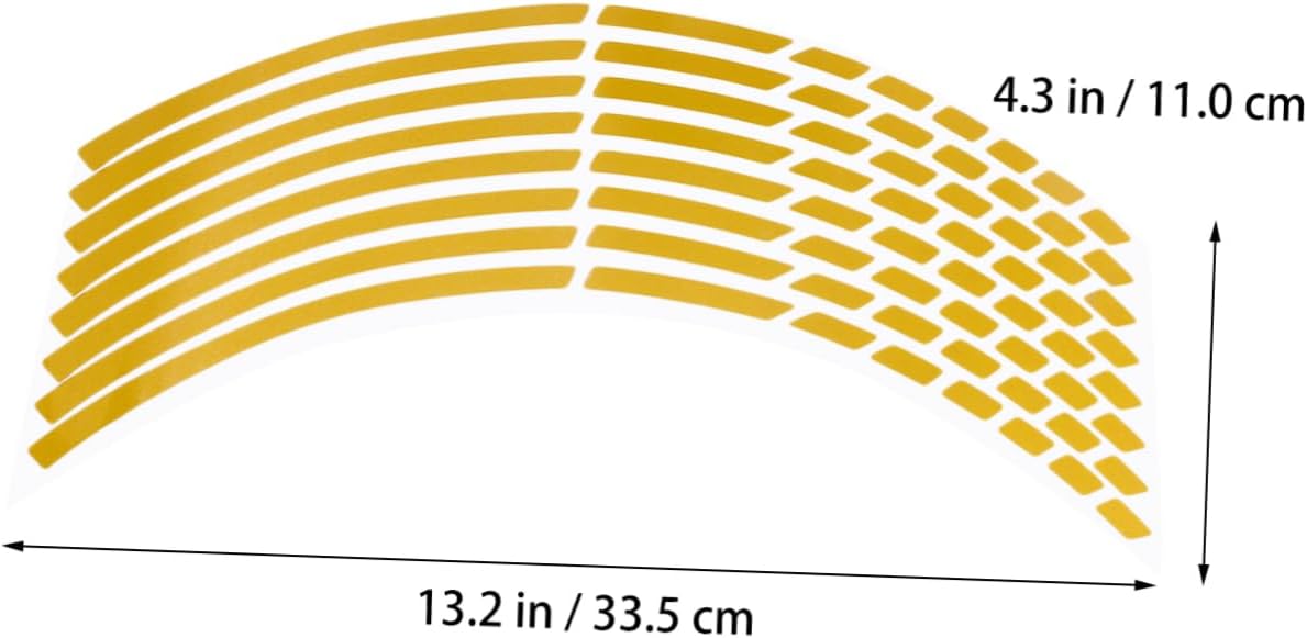 Motorcycle Wheel Hub Decals Yellow Decorative Styling Strip Stickers for Wheels and Strong Adhesiveness for Enhanced Car Appeal
