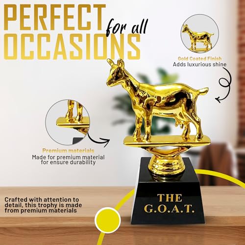vaulted skulls amp co goat trophy  greatest of all time trophy goat  goat trophy  sports team trophies  funny office trophy  goldblack