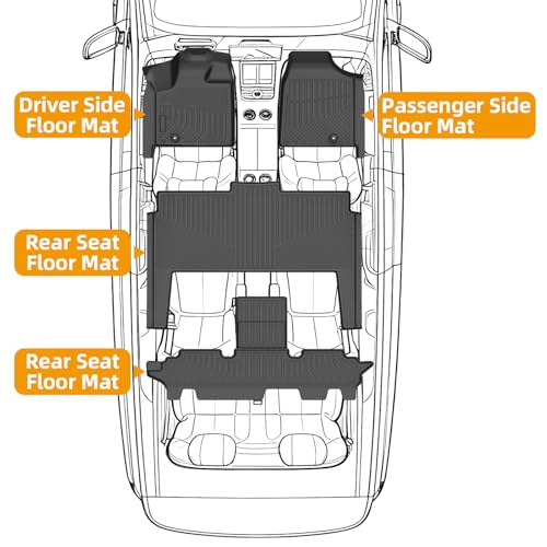 Floor Mats for Chrysler Town & Country (ONLY Stow'n Go) 2008-2016 by Vehiwell - Used condition - Image 7