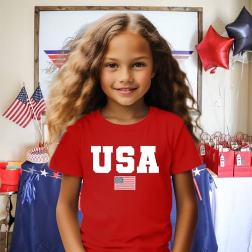 Image of 4th of July Shirts Toddler Boys Girls American Flag USA T-Shirt Kids Patriotic Tee Tops