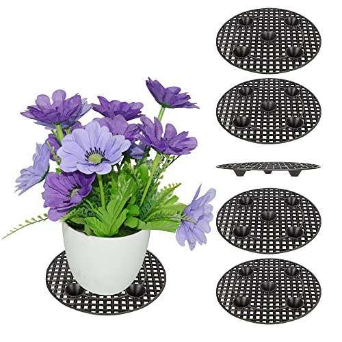 6 Pcs Plant Level Pot Elevator, 11.8 Inch Plant Riser To Protect Patio & Deck, Plastic Round Planter Pots Elevator, Plant Stand For Heavy Duty, Black #TOP2