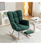 Comfortable Teddy Upholstered Rocking Chair for Nursery