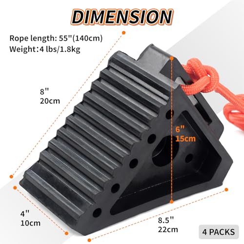 OULEME Heavy-Duty Rubber Wheel Chocks