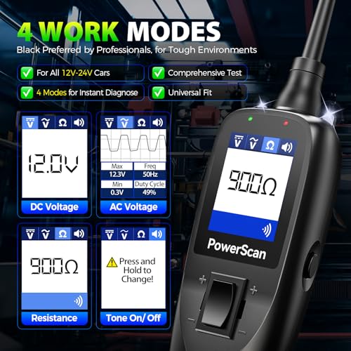 2026 Autel PowerScan PS100 Power Circuit Probe Tester, 12-24V Automotive Electrical Open/Short Breaker Finder, Component Activation Test Tool, AC/DC Trailer Relay Fuse Test, 40FT Cable, for 99% Cars - Image 3