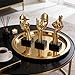 oliruim 3 Pcs Thinker Small Statue Set - Black Gold Home Decor Abstract Art Figurines for Shelves, Living Room Coffee Table, Office Desktop (3 Pcs Gold, 6