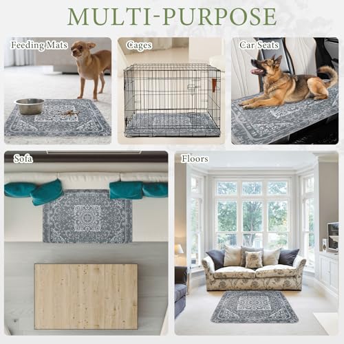 Image of Homimp Washable Pee Pads for Dogs, 2 Pack Reusable Puppy Pads Waterproof, Absorbent and Leakproof Dog Pee Pads, Non Slip Puppy Training Pads, Pet Mat for Floor, Crate, Couch, Whelping,Grey, 18 inchx24 inch