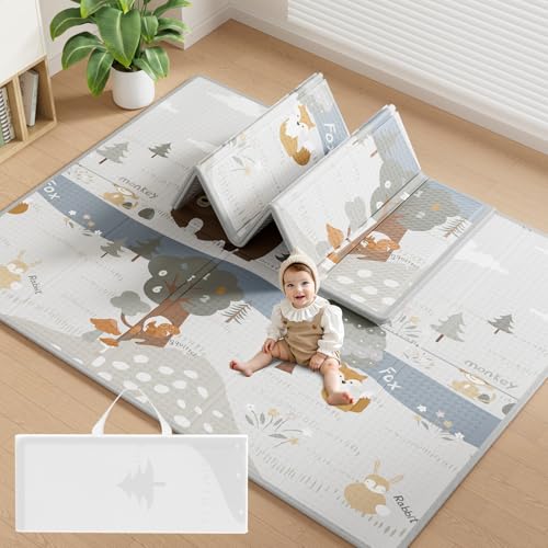 Image of Fodoss Baby Play Mat, 59x71inch Play Mat, 0.4 in Thick Foam Play Mat, Waterproof,Free from BPA, PVC, Phthalates, Playmat for Babies, Foldable Play Mat forBabies, Large Infant Playmat