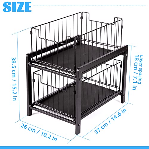 Miniatura 2 de Vinilite Organizador Con Cestas Deslizantes En 2 Niveles Organizador Debajo Del Fregadero Estantería Para Especias Cocina Encimera Especiero De Pie