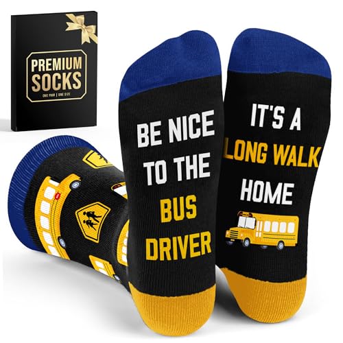 VICRAZY Bus Driver Gifts - Christmas Themed Socks for School