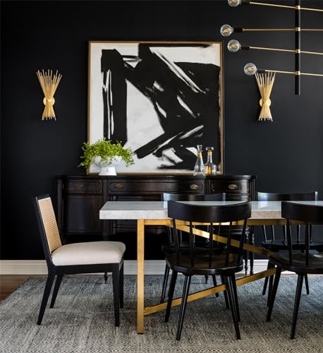 Froluya BLACK WALLPAPER Peel And Stick Contact Paper Matte Removable Waterproof Black Peel And Stick Wallpaper 16 Inch X 118 Inch Self-Adhesive Contact Paper thumb #6