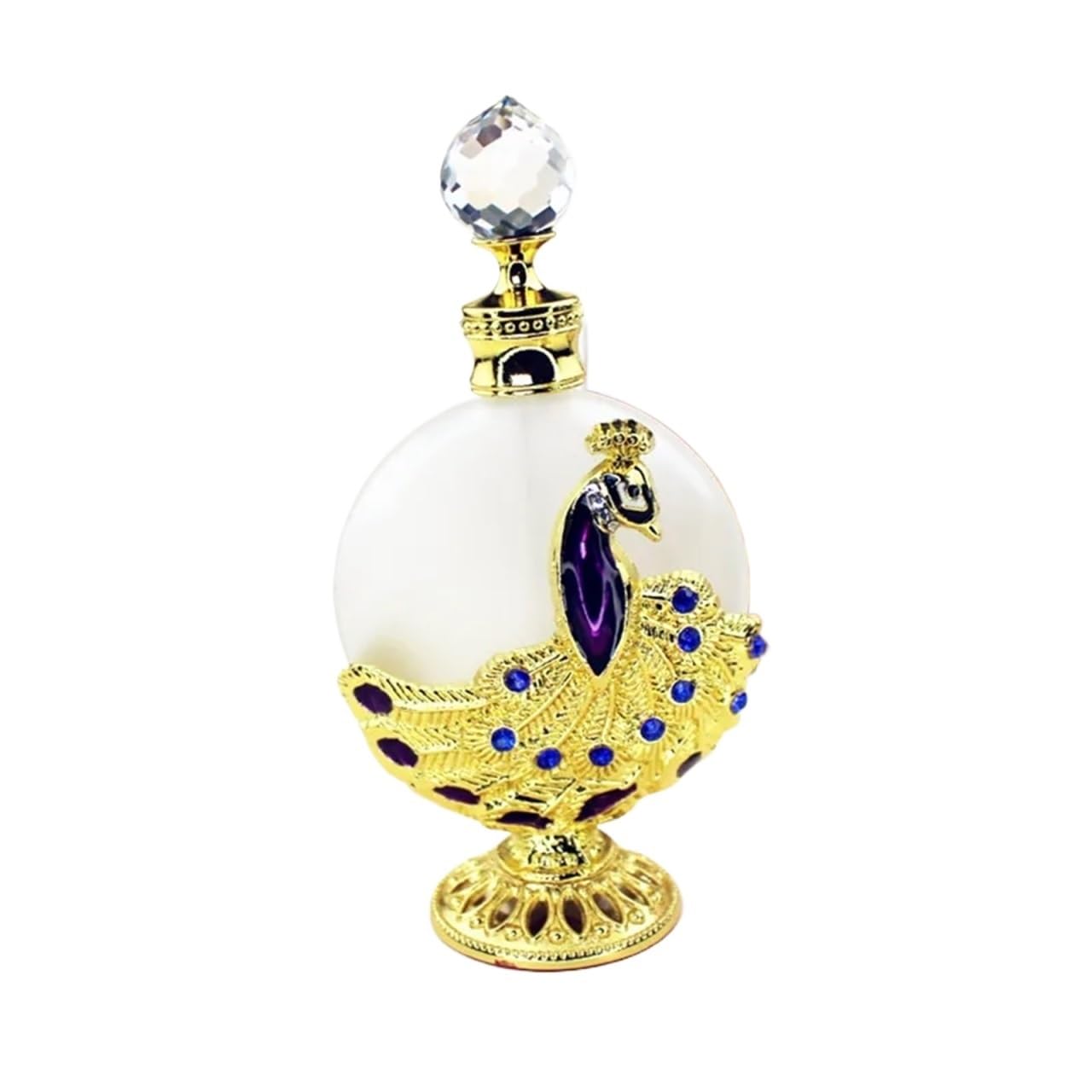 Rozpylacz do perfum, 30ml Metal Peacock Perfume Atomizer With Glass Dropper Multicolor(Gold)