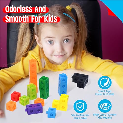 Image of SpriteGru 300PCS Math Linking Cubes, Math Cubes Manipulative Connecting and Counting Snap Blocks for Early Math and Construction, Educational Toy for Preschool, Kindergarten, Homeschool
