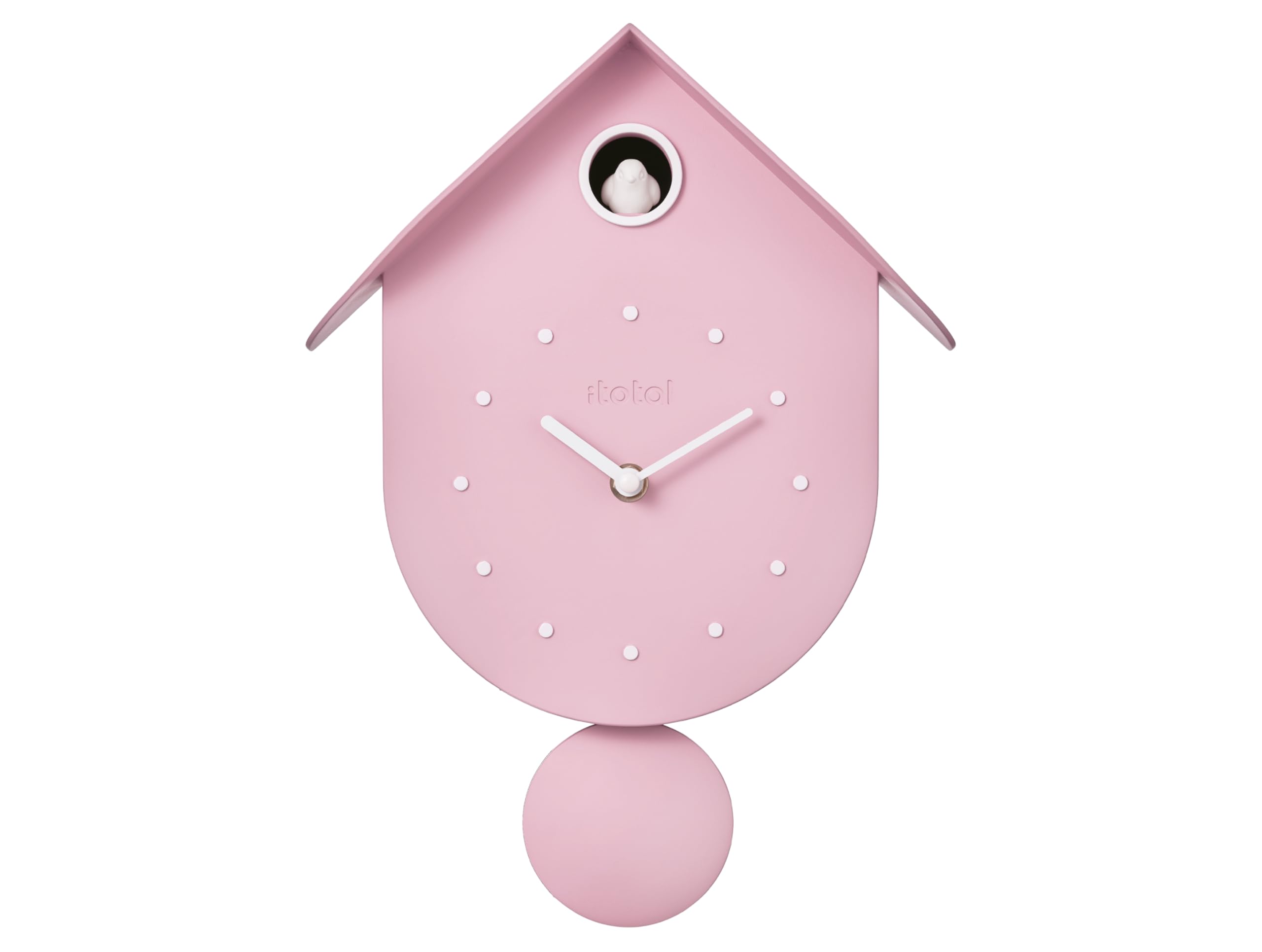 I-TOTAL® - Orologio a Cucù Colorato da Parete con Uccellino – Design Moderno, Orologio Decorativo per Casa, Cucina e Cameretta (ROSA PASTELLO)