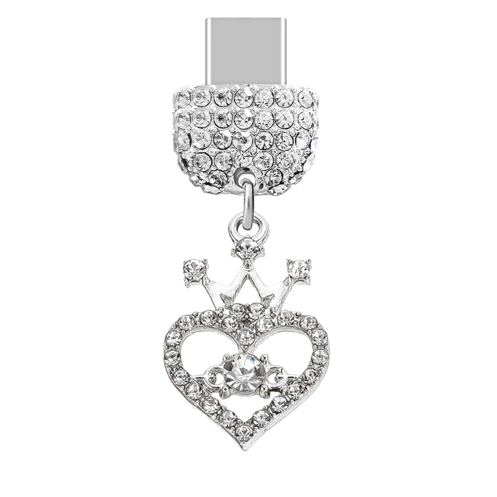 Dije de puerto de carga tipo C anti polvo para iPhone 16 y Samsung ELISE & FONDA TP1053 de cristal 7