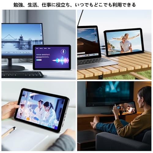 ミニモニター 8インチ HD 800x480P ディスプレイ、ノートPC用小型モニター HDMI/USBポート内蔵、内蔵スピーカーとスタンド付き
