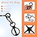 4 Sets Horse Tie Ring, Horse Tack and Supplies, Safe Horse Accessories Training Equipment with Eye Bolt and Snaps Saddle Black