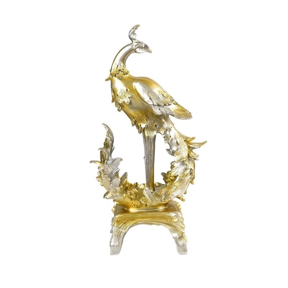 Wqqyu6hkf Gold Table Decorations Light Luxury Phoenix Shape Ornaments Creative Mascot Porch Living Room Desktop Home Decoration Art Statue(Gold)