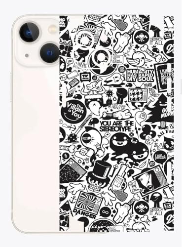Image of AtOdds - Full Body Back Screen Guard Protector Film - Lamination Wrap Skin Sticker for iPhone 13 mini | Scratchproof Matte Finish (Design -B&W Graffiti)