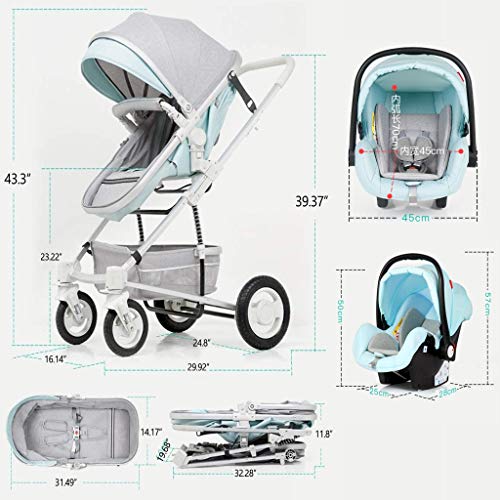 Lichtgewicht Kinderwagen Wandelwagen Kinderwagen 3 In 1 Opvouwbare Schokbestendige Hoge Landschap Luxe Kinderwagen… - Afbeelding 8