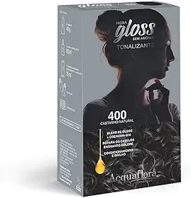 AcquaFlora Kit Acquaflora Hidra Gloss 400 Castanho Natural - Tonalizante