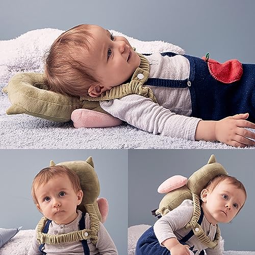 Bebamour Winter Baby Walkers Protective Toddler Adjustable Baby Head Protection Safety Pad Backpack Wear for Crawling (Green-Owl, Owl)