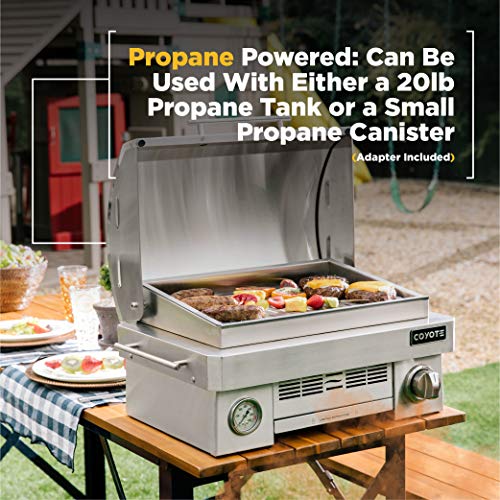 Coyote Outdoor Living Portable Propane Gas Grill, 25 Inch Portable Grill With Ceramic Heat Control Grid - C1Portlp #TOP4