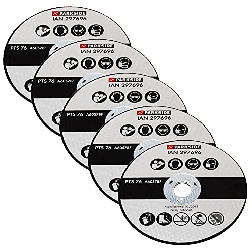 Parkside separationsskivor set 5 delar, ersättning separationsskivor för parksida vinkelslipare PWSA 12 Li A1 LIDL IAN 297696