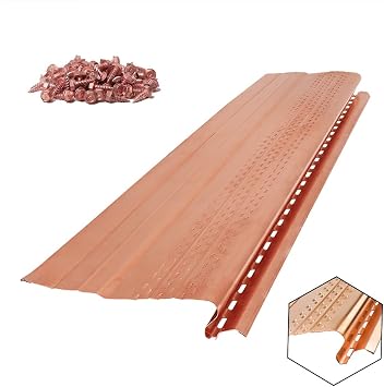 Pro Copper Gutter Guards, Fits 5-7" Gutters, 10 FT, Brass Mesh | Brass Micromesh, 16oz Copper Frame, Under-Shingle Leaf Protection for Box & Commercial Gutters, Fits 5-7 Inch