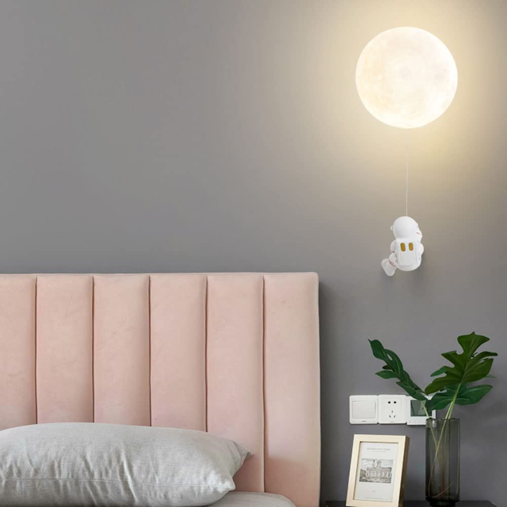 Lampa ścienna LED dla dzieci ściemniana lampka nocna nowoczesna lampka nocna dla dziecka astronauta pokój dziecięcy księżyc lampka nocna 3D lampka nocna do pokoju dziecięcego