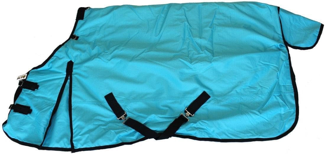 AJ Tack 1200D Waterproof Winter Horse Blanket - 400g Heavyweight Turnout with Fleece Collar, Shoulder Gussets & Tail Flap - Turquoise 66"