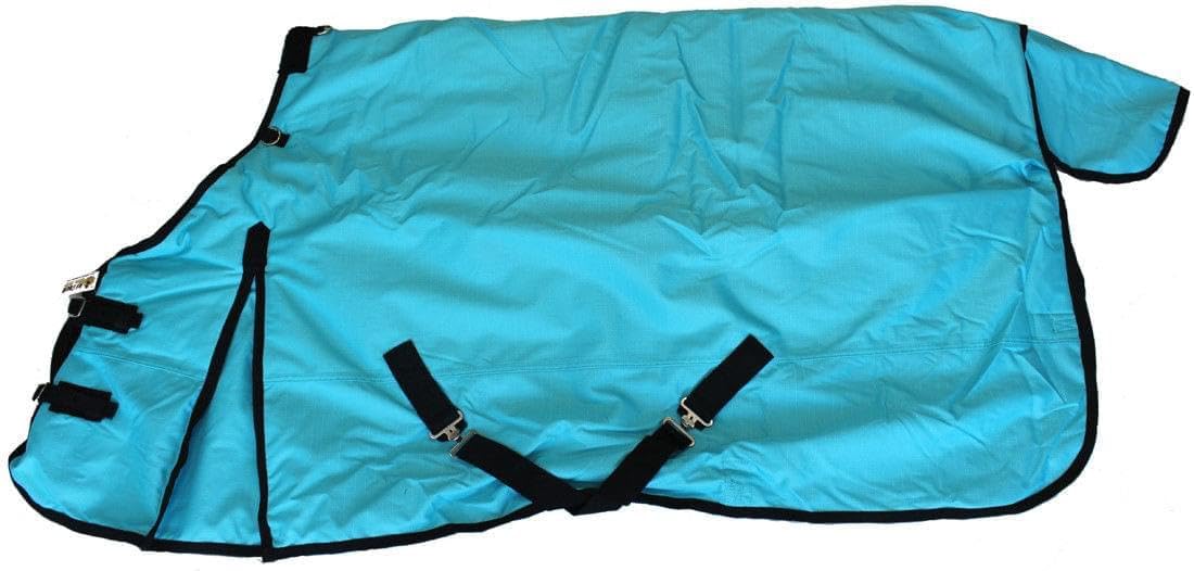 AJ Tack 1200D Waterproof Winter Horse Blanket - 400g Heavyweight Turnout with Fleece Collar, Shoulder Gussets & Tail Flap - Turquoise 78