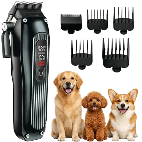 Alpenstern Hundeschermaschine für dickes dichtes Fell - leise Profi Schermaschine für Hunde Fellpflege - Hundetrimmer Hunde-Haarschneidemaschine Hunderasierer Tierhaarschneider