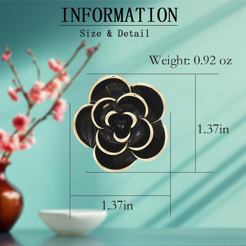 Flower Brooch Pin - Rhinestone Flower Pin 18k Gold Plated - Thanksgiving Day, Birthday, Wedding Gifts for Mom, Wife - Image 6